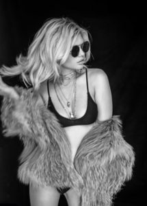 Chanel West Coast black and white jewelry fur coat swimsuit model Lefair Magazine 2016